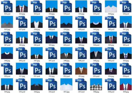 500款证件照及五官服装PSD素材合集